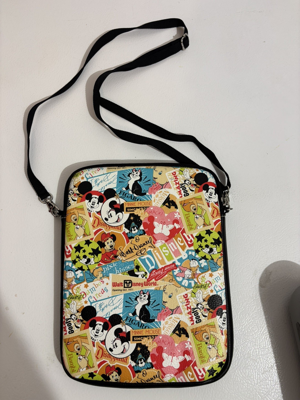 Disney Parks Authentic Crossbody Purse with Disney Characters Collage Never Used