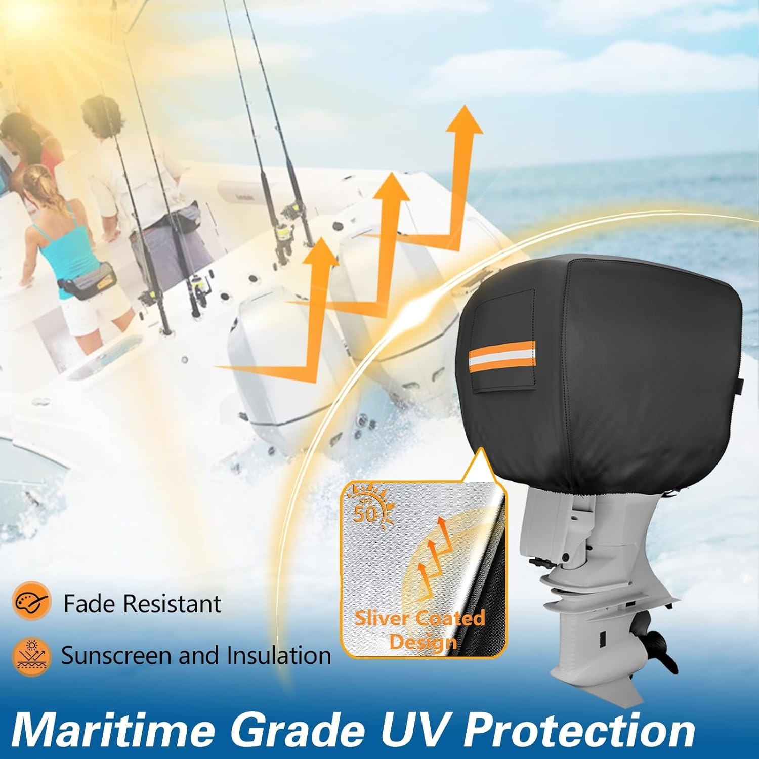 Outboard Motor Cover for Motor 50-115HP Waterproof Heavy-Duty Boat Engine New