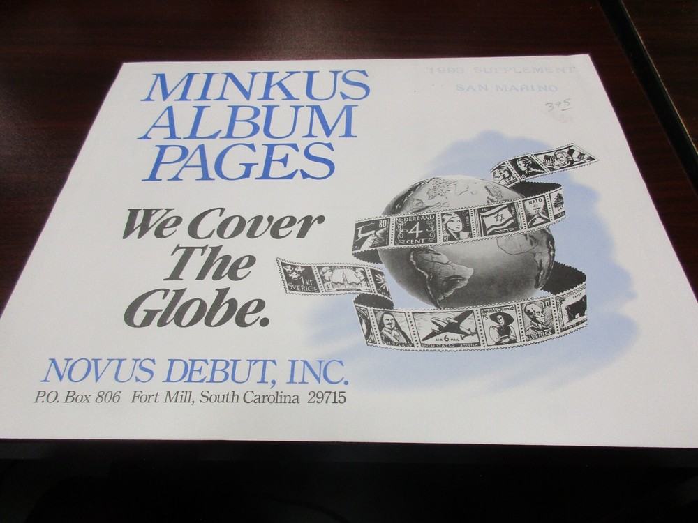 "MINKUS" ALBUM PAGES 1993  SUPPLEMENT SAN MARINO    W/FREE SHIPPING!!!
