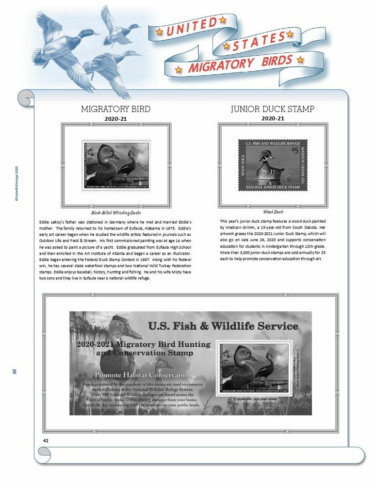 U.S. Federal Duck Stamp Supplement 1934-35 - 2024-25 (White Ace Alternative)