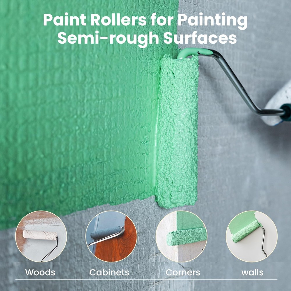 Mister Rui Microfiber Paint Roller Covers 4 Inch, 40 Pack Small Paint Roller ...