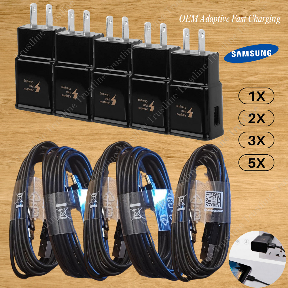 Fast Charging Block for Samsung Android USB Charger Plug Adapter USB C Cable Lot