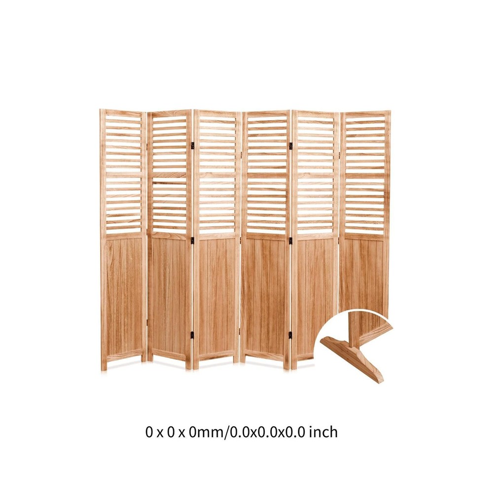 82.8'' W X 65'' H 6 - Panel Solid Wood Folding Room Divider, Normal