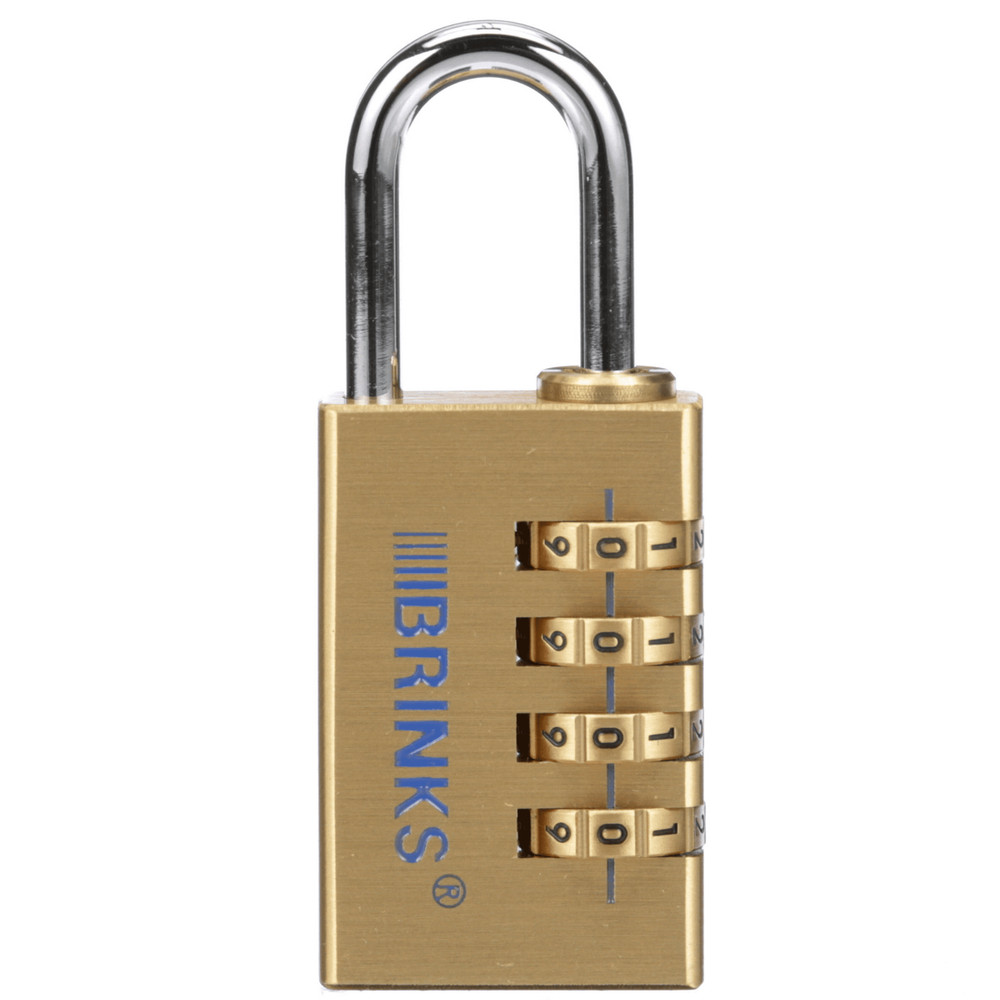 Brink's COMBO 4-DIAL COMBINATION RESETTABLE PADLOCK 30mm SOLID BRASS Weather-Res