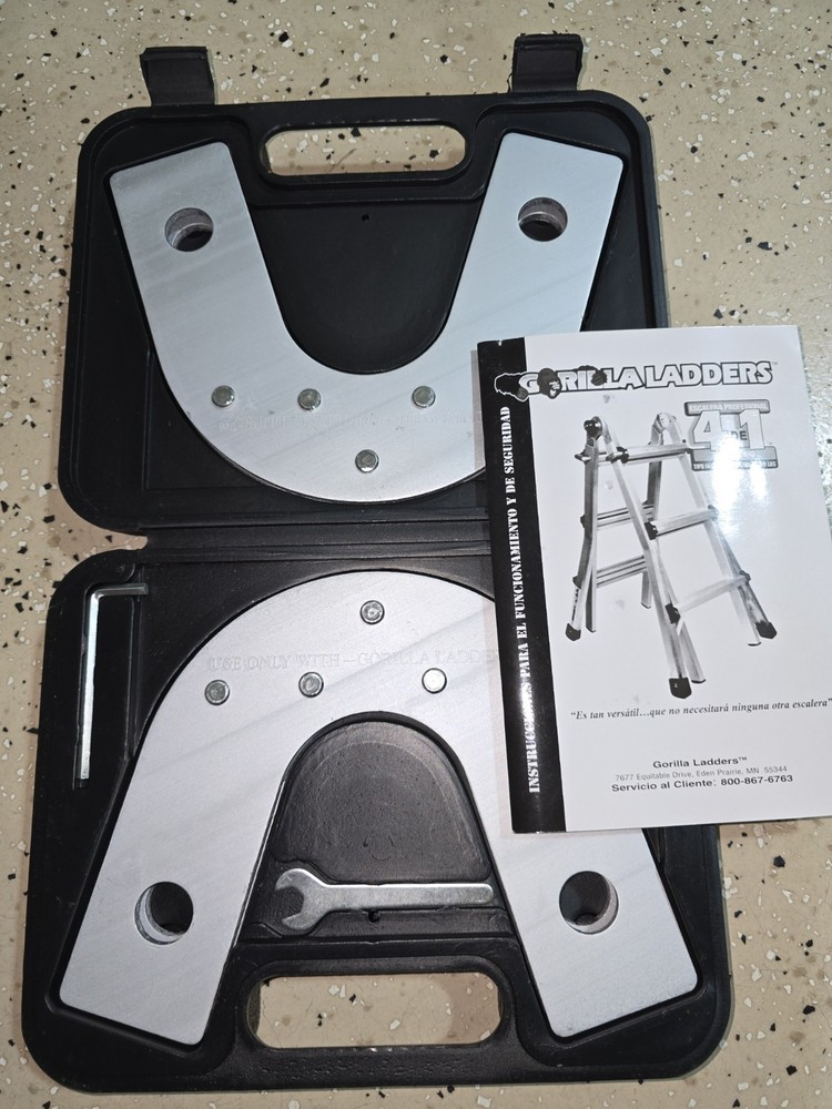 Gorilla Ladder Static Hinge Rail Bracket Kit Scaffold Mode Case with Wrench