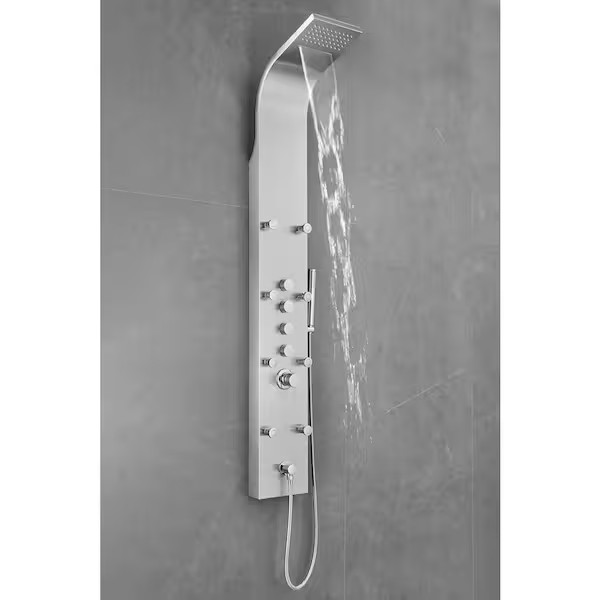Shower Panel Tower Rainfall Waterfall System 8-Spray Body Jets Stainless Steel