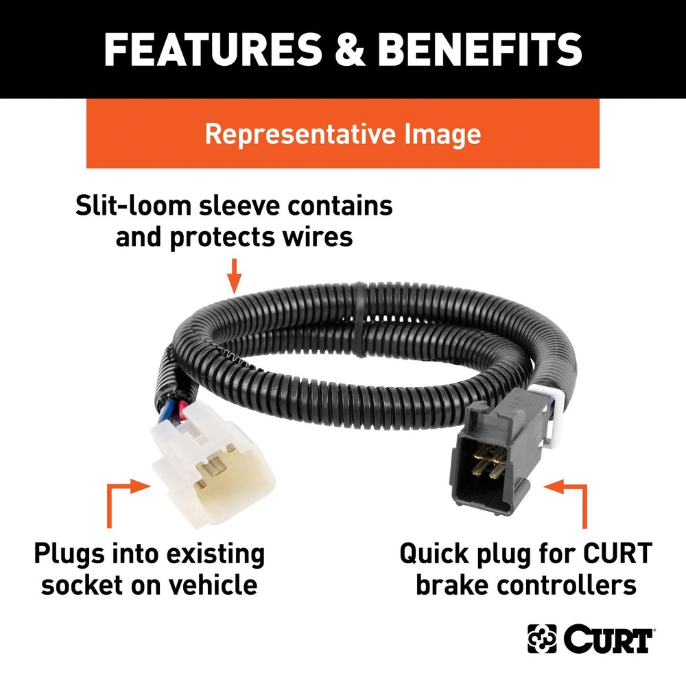 CURT Brake Control Wiring Harness Connector #51535 / Controller Sold Separately