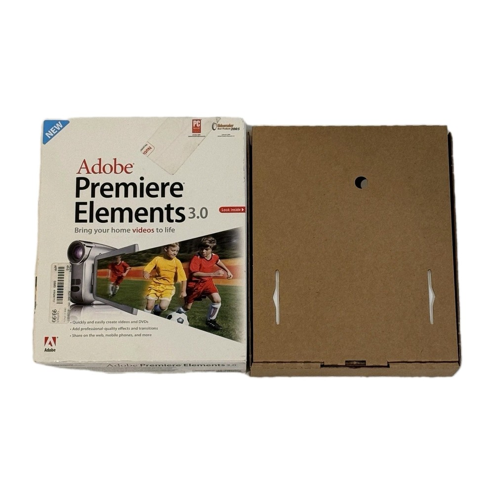 Adobe Premiere Elements 3.0 PC DVD Box Manual Vintage Video Editing Software