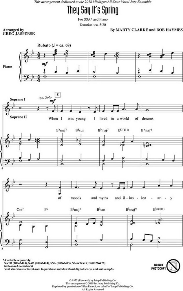 They Say It's Spring