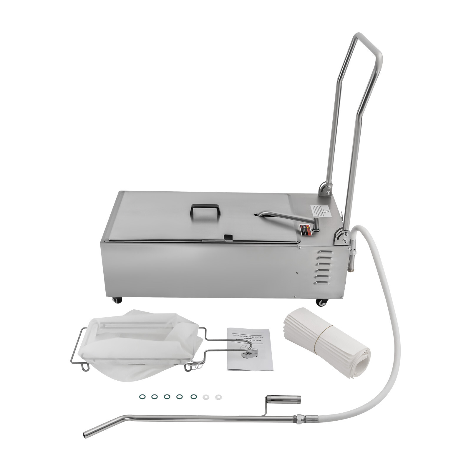 Fryer Oil Filter 55L Commercial Cooking Oil Filtration System Mobile Fryer Filte