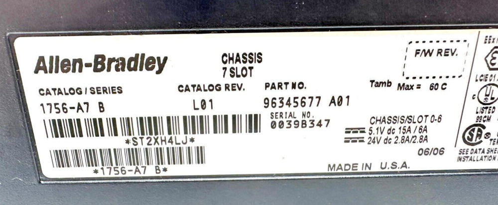 Allen-Bradley 1756-A7 PLC Chassis