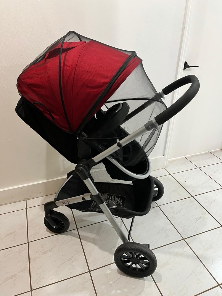 Evenflo Pivot Travel System Stroller Red Black Gray Adjustable Handles