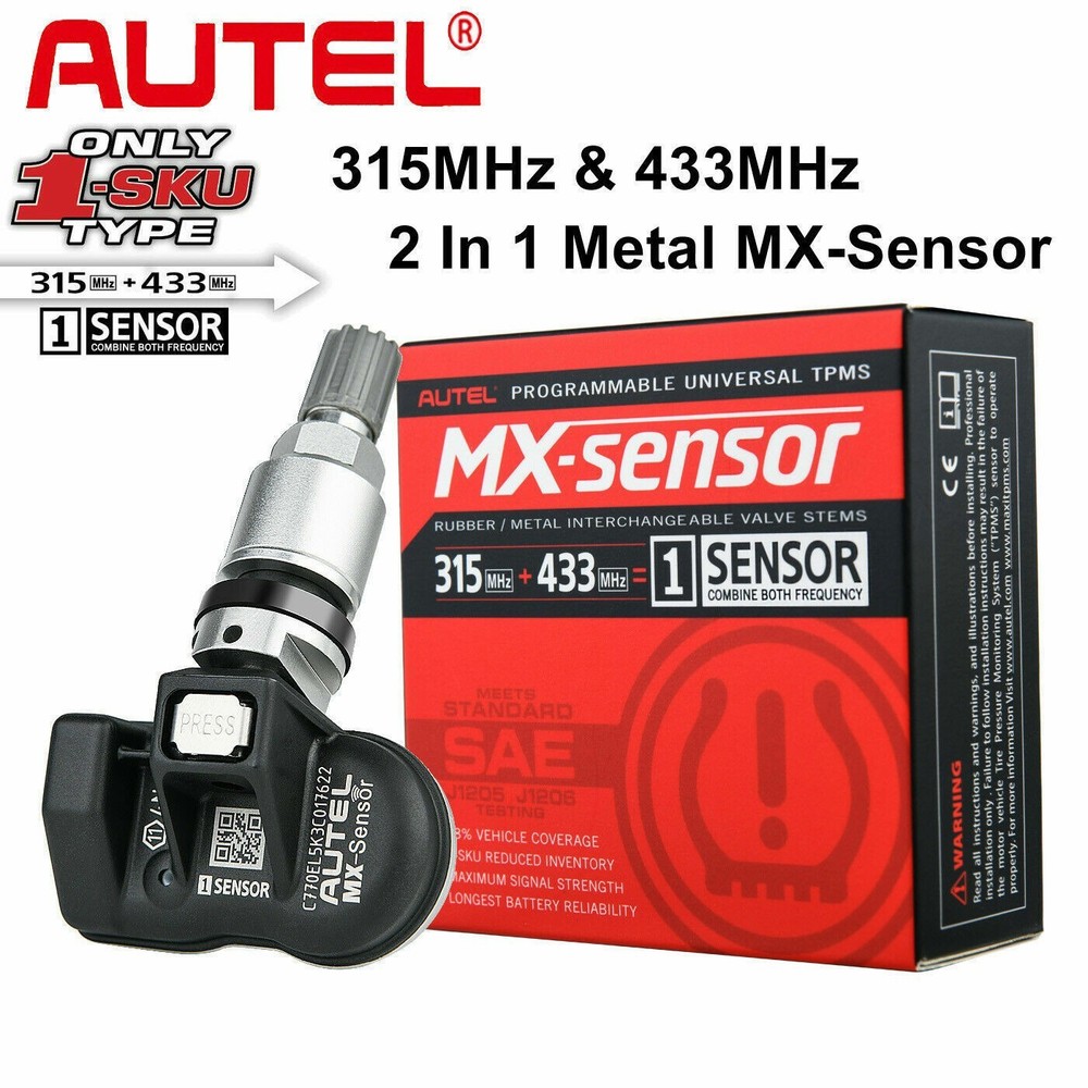 Autel MX-Sensor 315MHz & 433MHz Programmable TPMS Universal Tire Pressure Sensor
