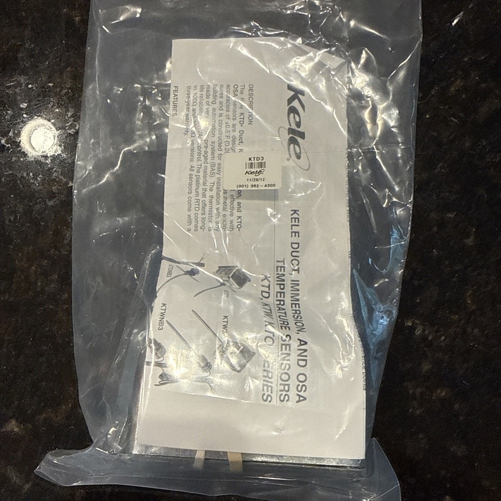 KELE KTD3 Duct Temperature Sensor Probe 5” HVAC Immersion