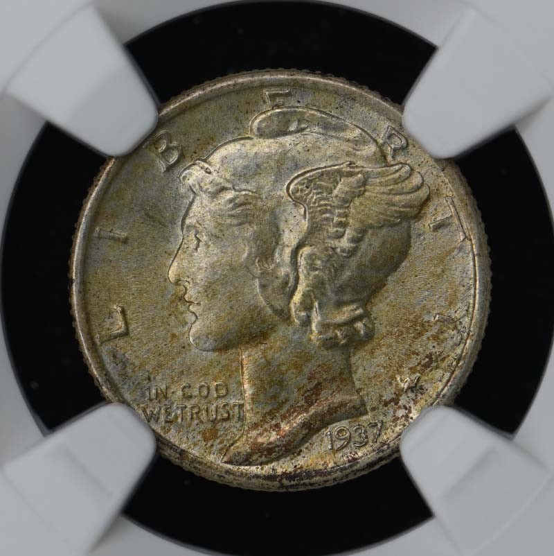 1937 Mercury Dime 10C NGC MS67