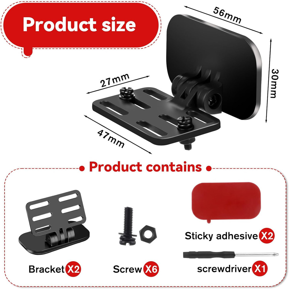 2 Pcs Rear Camera Holder Universal Rear View Camera Rear Window Mount Back Winds