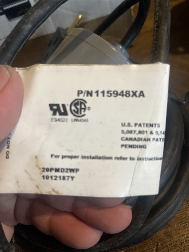 NOS Pump Down Pump Switch 230V 20’ W/Plug 115948XA