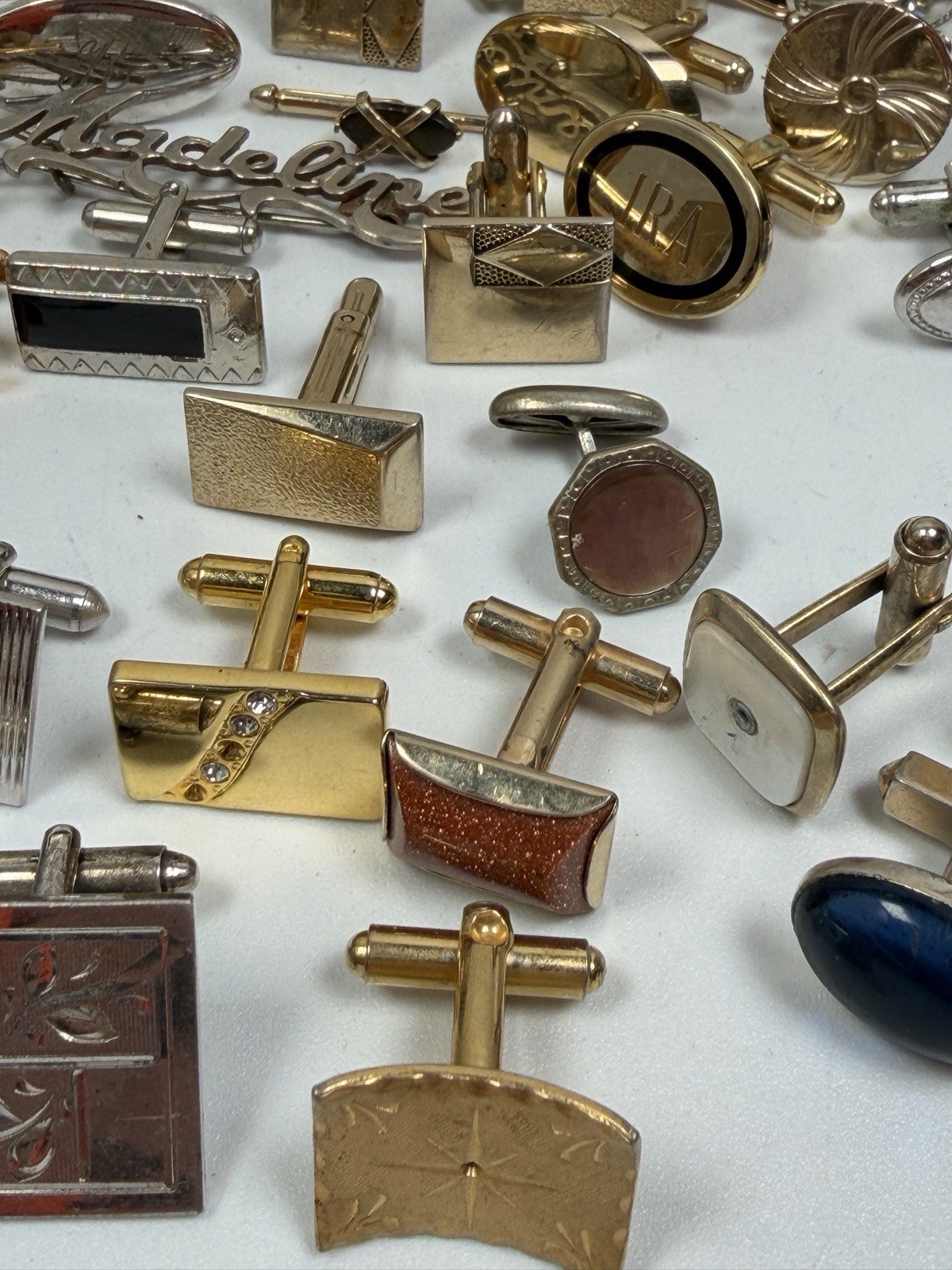 Vintage Cufflinks Tie Clips Lot 62pc Swank Mid Century Men's Jewelry Mixed