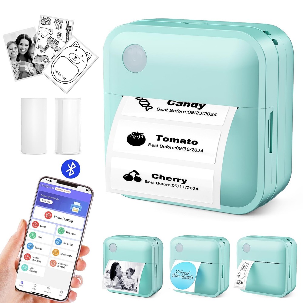 Doobuli Label Maker Machine with Tape - Thermal Label Printer Bluetooth Label...