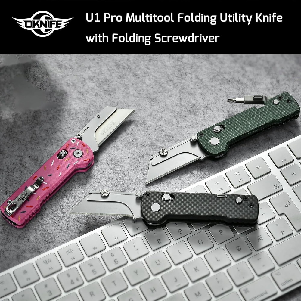 OKNIFE U1 Pro Multitool Folding Utility Knife with Folding Screwdriver Rail Lock