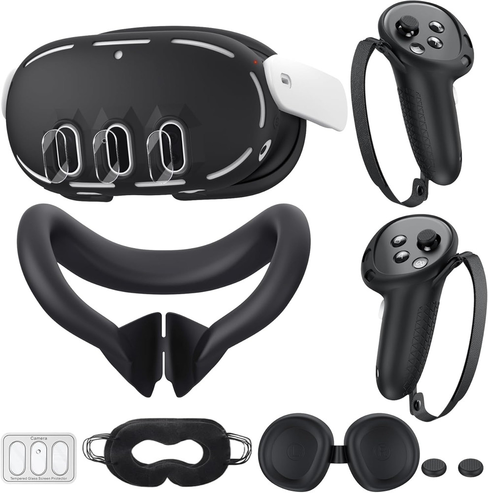 Silicone Cover Compatible with Meta/Oculus Quest 3 Accessories, VR Silicone Face