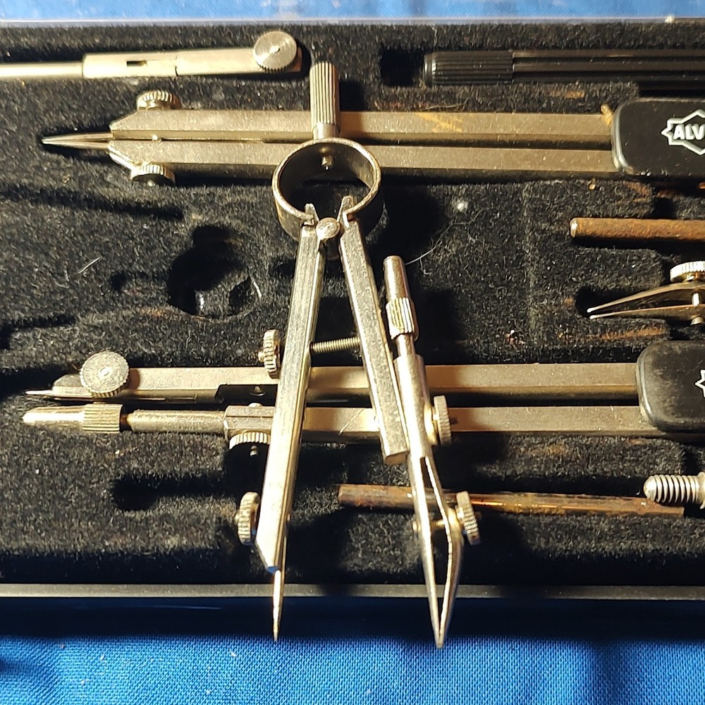 Vintage ALVIN Drafting Compass Set No. 511 w/ Case Complete