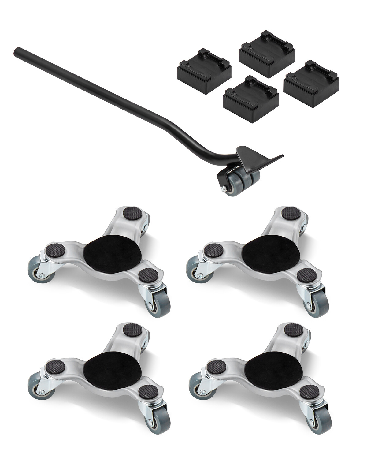 Furniture Dolly 4 pcs Steel Tri-dolly Set Furniture Mover 440 lbs Capacity