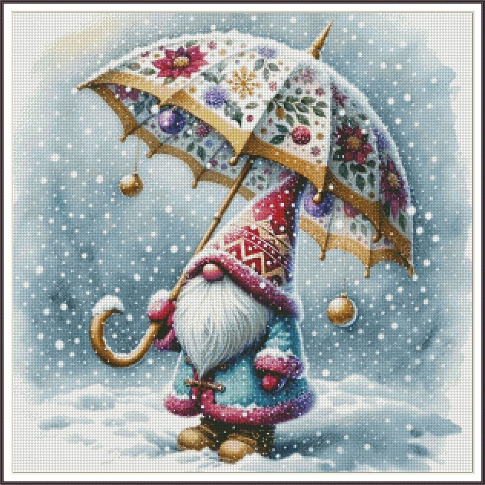 Christmas Gnome - Chart Counted Cross Stitch Pattern Needlework 1405