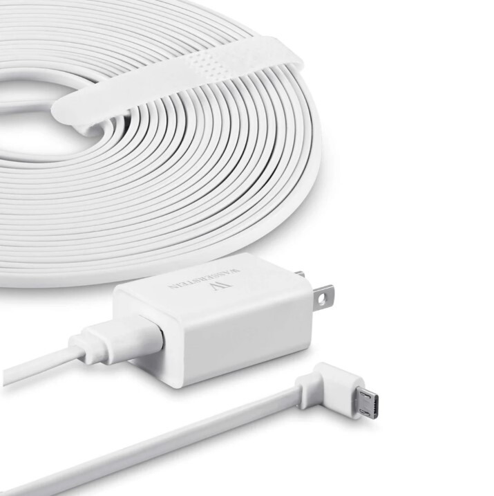 Wasserstein Power Cord for Wyze Cam Pan V3 | 20 ft Cable and Adapter - White