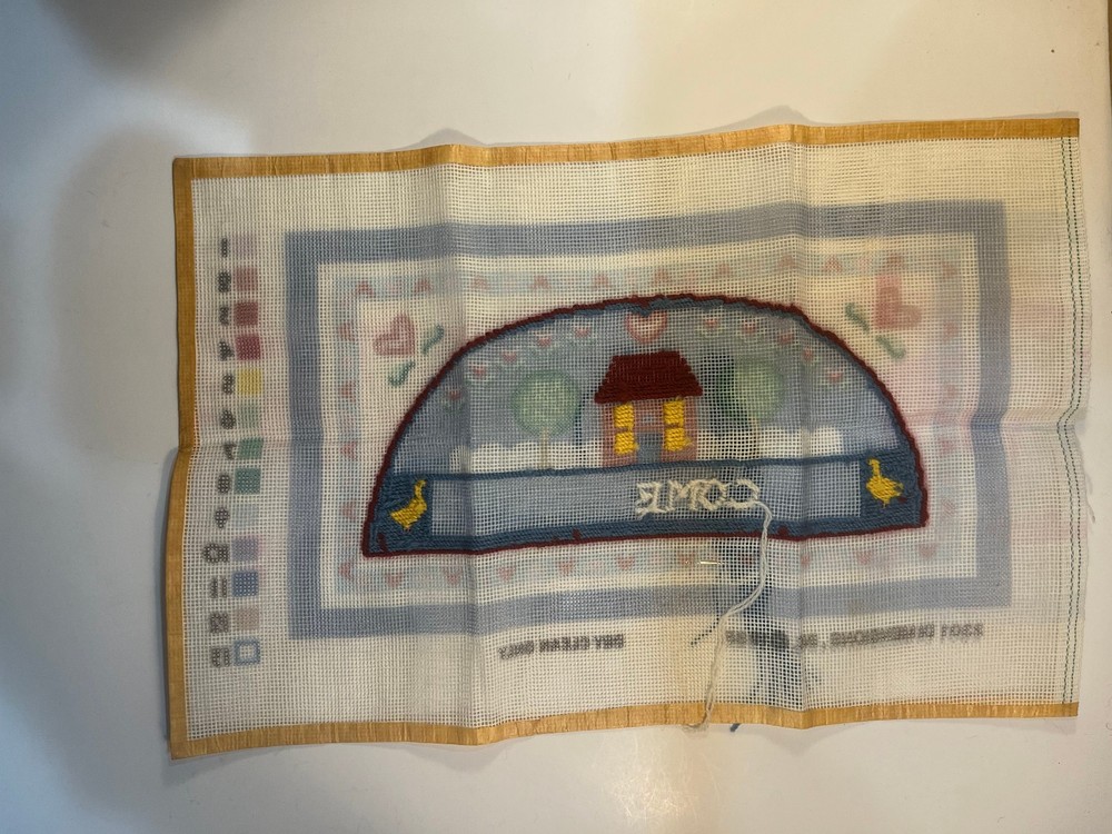 Dimensions Needlepoint Kit #2301 "Welcome Friends" - Started