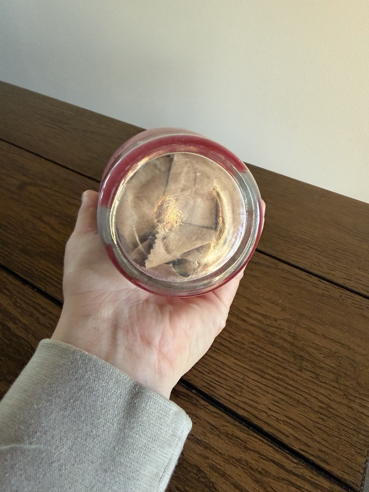 Vtg Libbey LARGE Iced Tea Glass, 32 Ounce Retro Mod Tumbler Red White