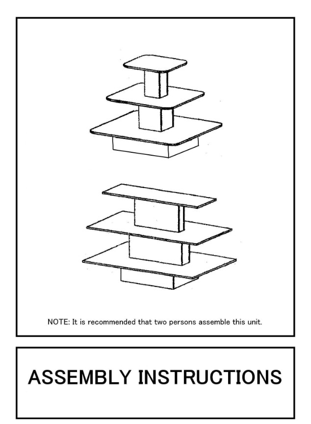 3 Display Level Standing Shelf Unit Waterfall Table Display 48"x48"x42" | MAPLE