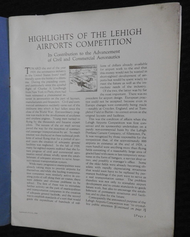 1930 Lehigh Cement Airport Construction Competition Frank Lloyd Wright Engineer