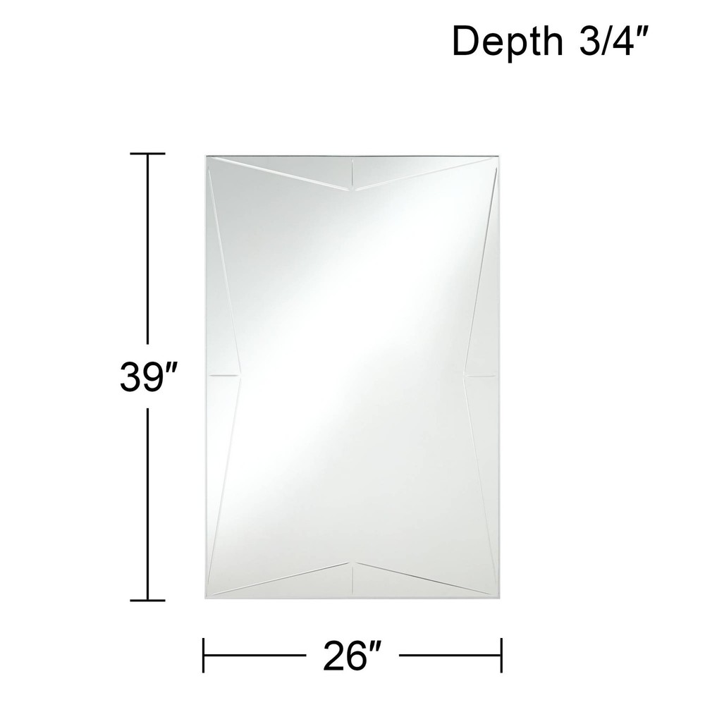 Possini Euro Relevei Silver 26" x 39" Rectangular Wall Mirror