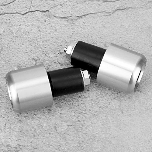 2Pcs Motorcycle Handle Bar End Plug, Easy Installation and Direct Silver