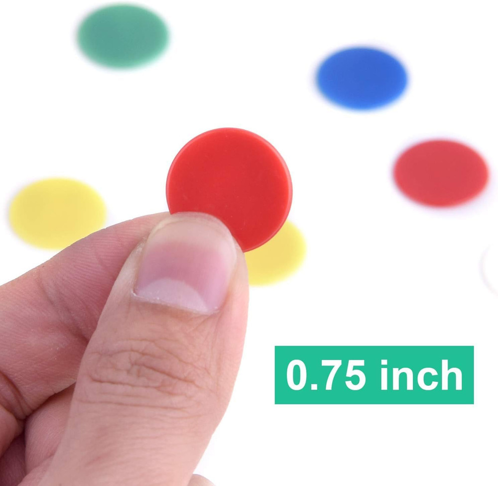 900 Pieces Counters Counting Chips Plastic Markers Mixed Colors for Bingo Chips