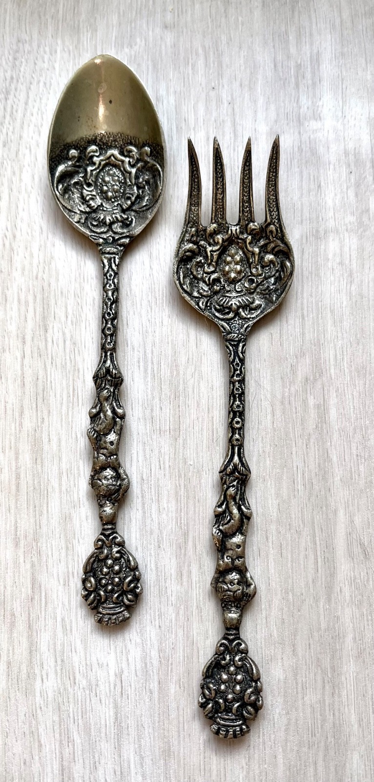 MONTAGNANI Italy Silver Plated Serving Spoon & Fork 7"