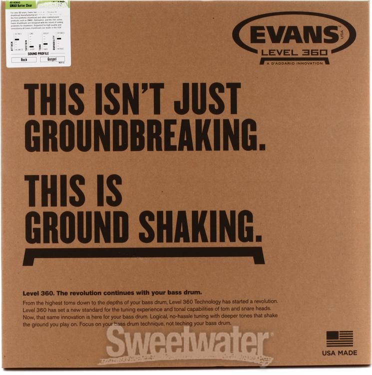 Evans EMAD Clear Bass Drum Batter Head - 20"