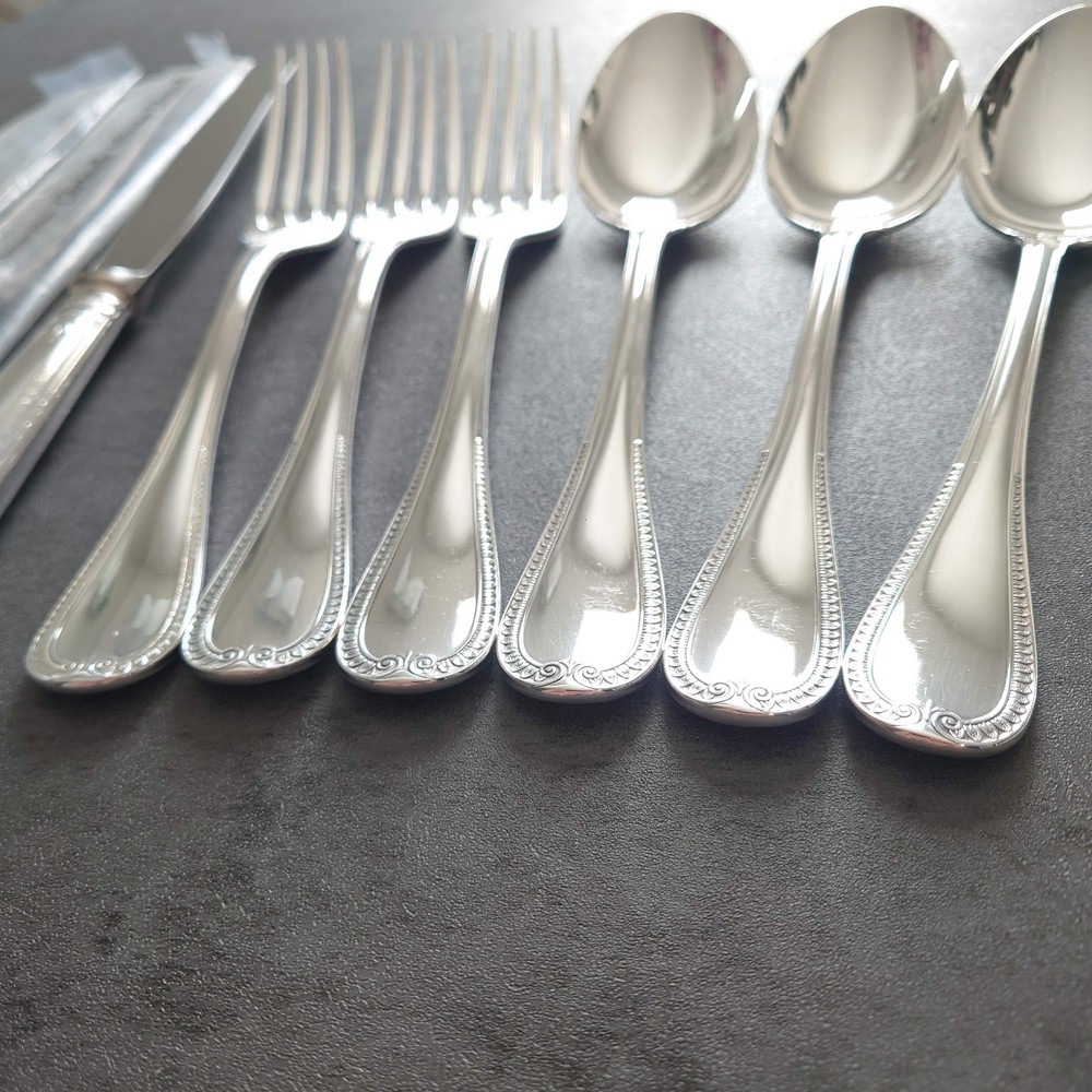 Christofle Malmaison 9pcs Silverplate Flatware Table Knife Fork Spoon Excellent
