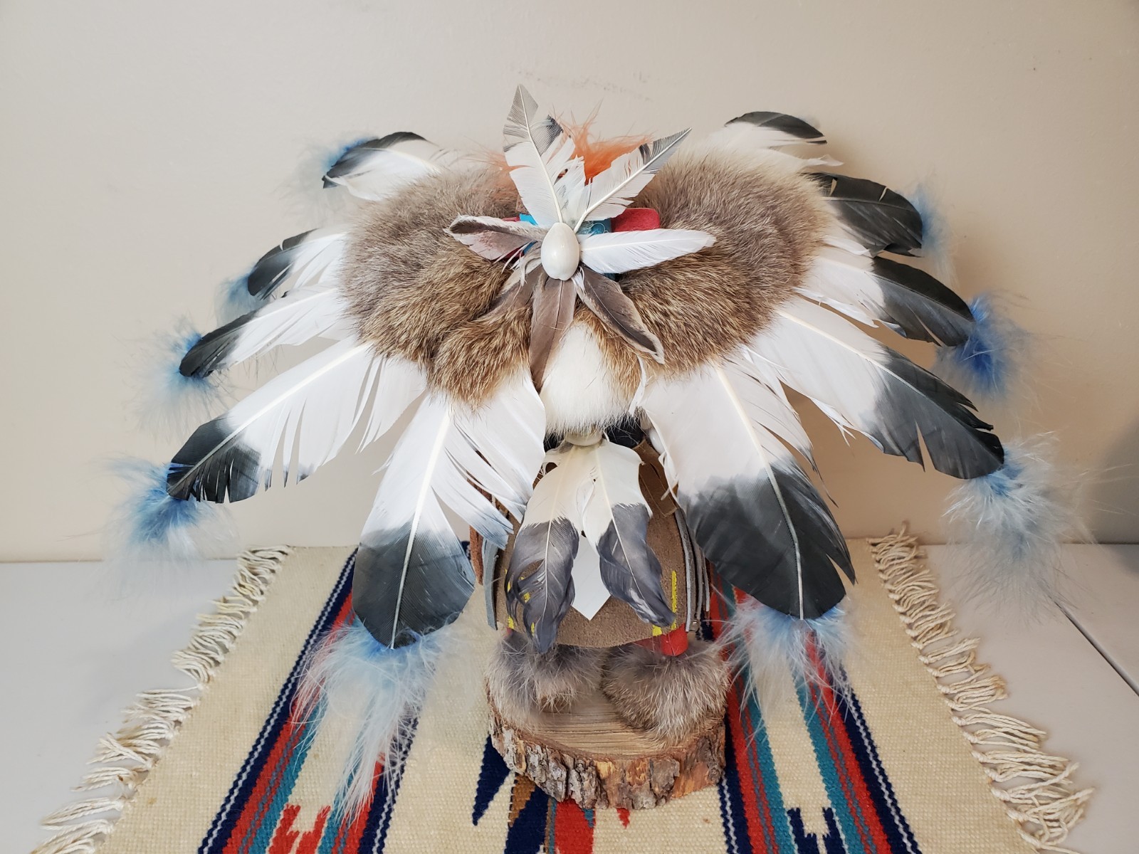 Retro Native American Signed Hopi 11" Spread Eagle Kachina Doll
