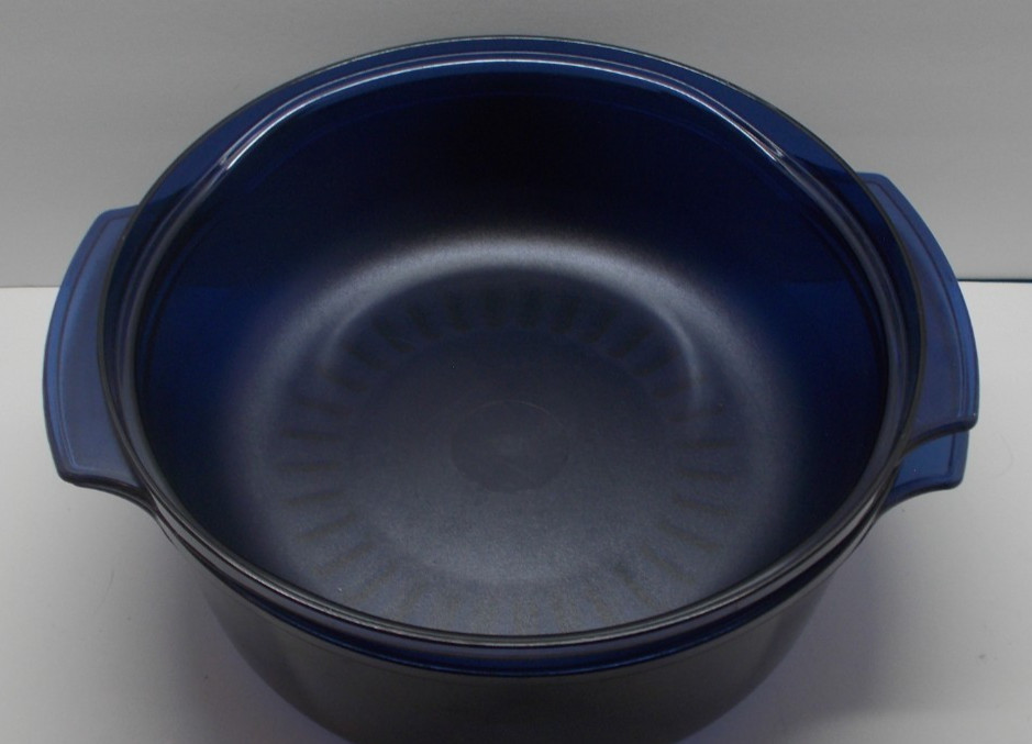 6 Piece Tupperware 2192 Dark Blue Microwave Stack Cooker Steamer