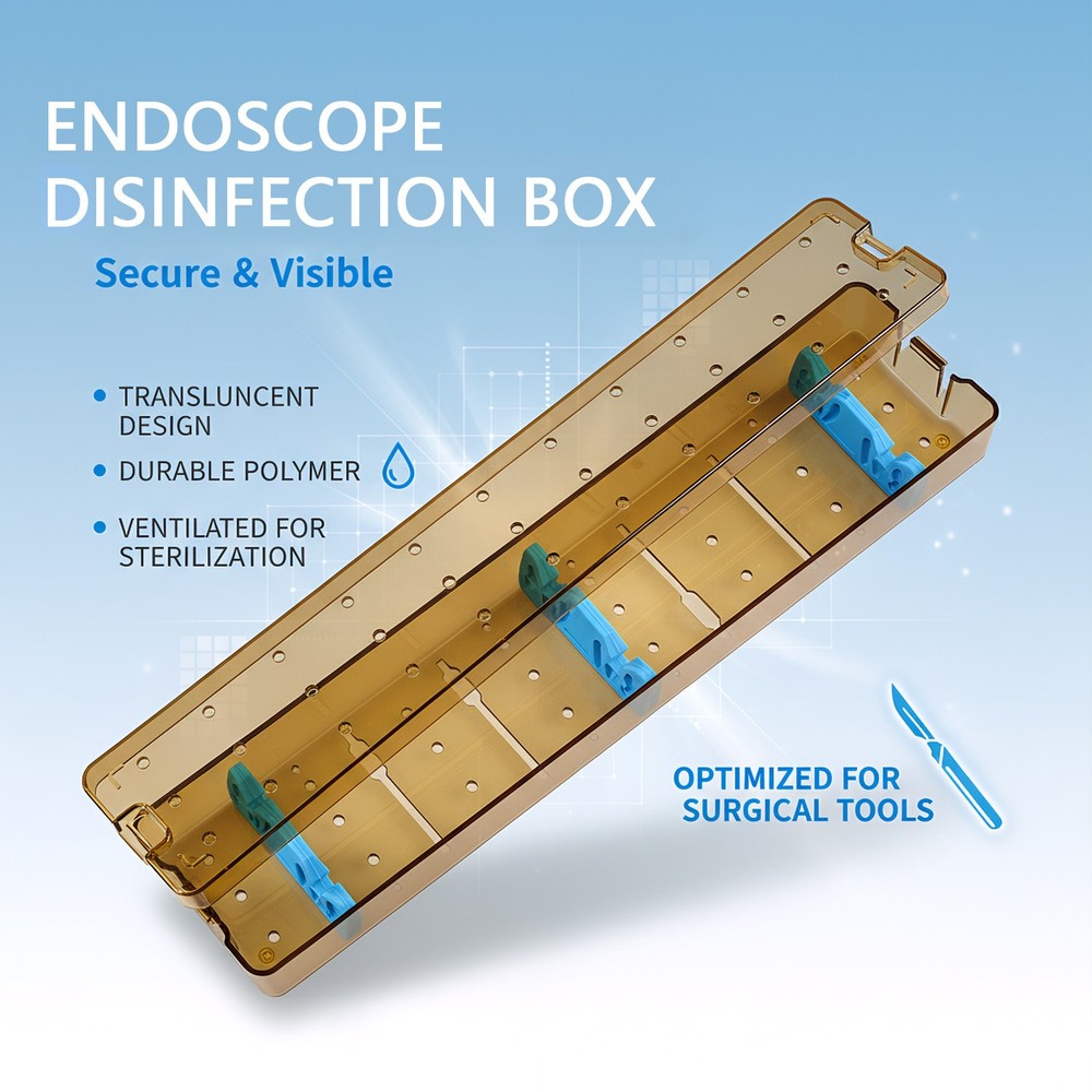 PPSU Endoscope Instruments Sterilization Tray Autoclave Case Sterilization Box M