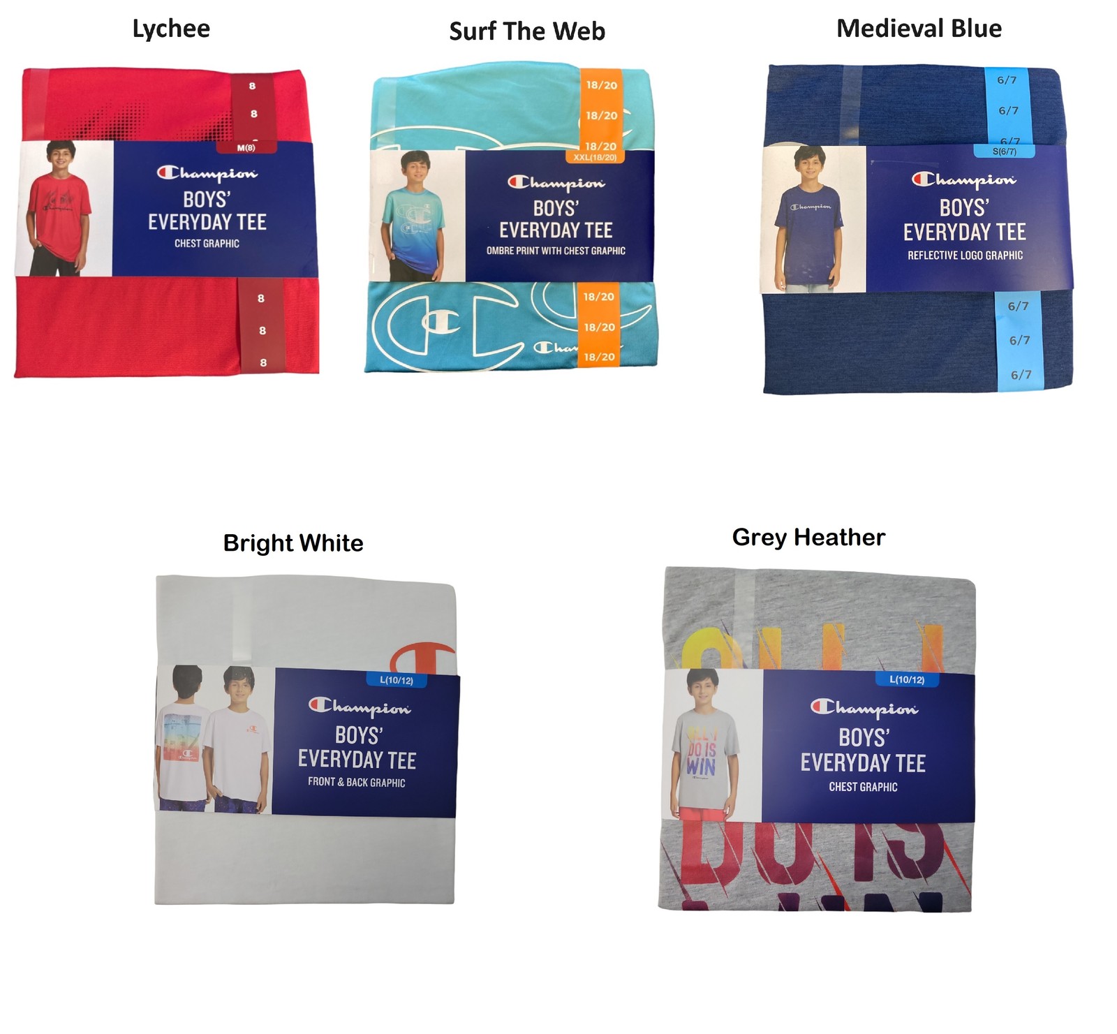 Champion Youth Boy's Soft Short Sleeve Everyday Chest Graphic Logo Tee