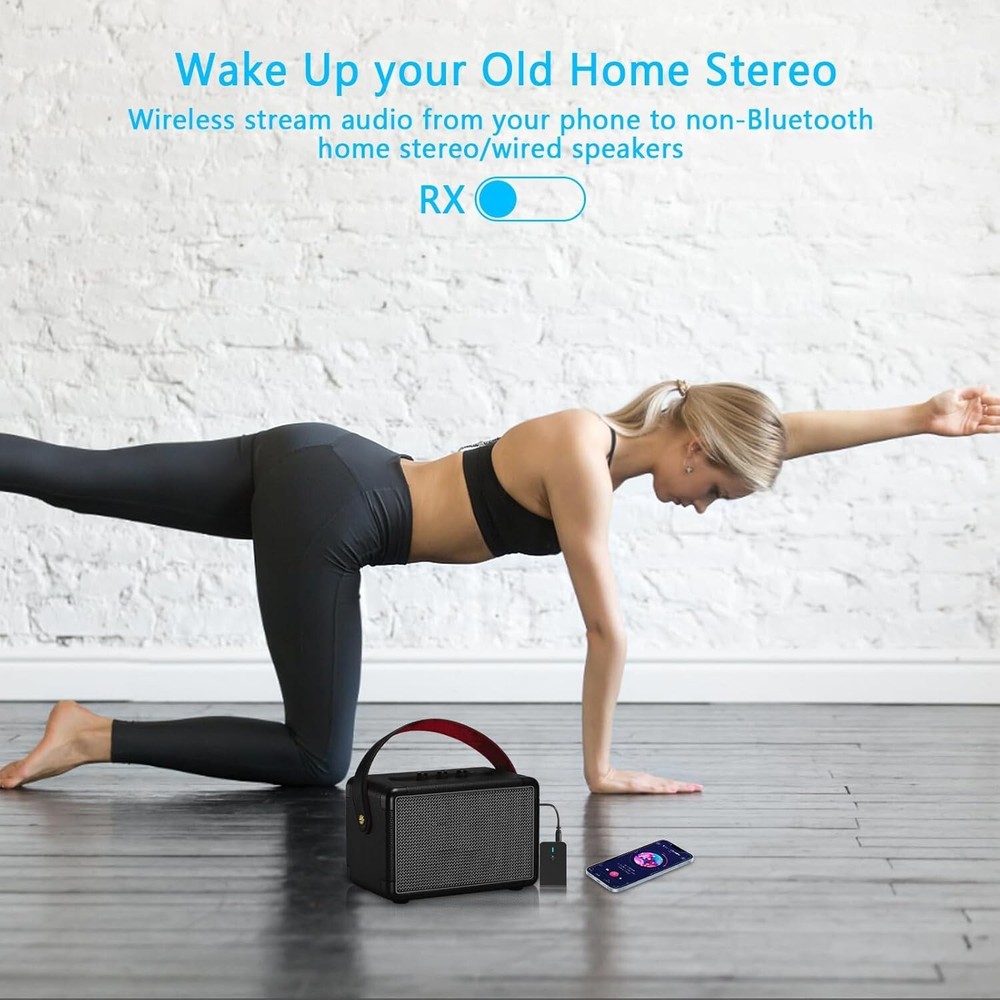 Bluetooth 5.3 Transmitter Receiver for TV and Wireless Headphones, 2-in-1 Blu...