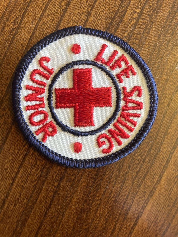 Vintage Red Cross Life Saving Junior Embroidered Patch