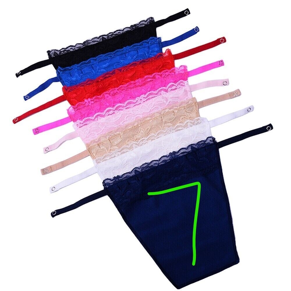 7 Pack Women Lace Cami Clip-on Mock Camisole Overlay Modesty Panel