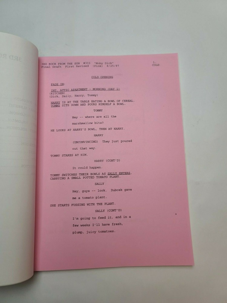 3RD ROCK FROM THE SUN / Michael Glouberman 1997 TV Script, "Moby Dick"