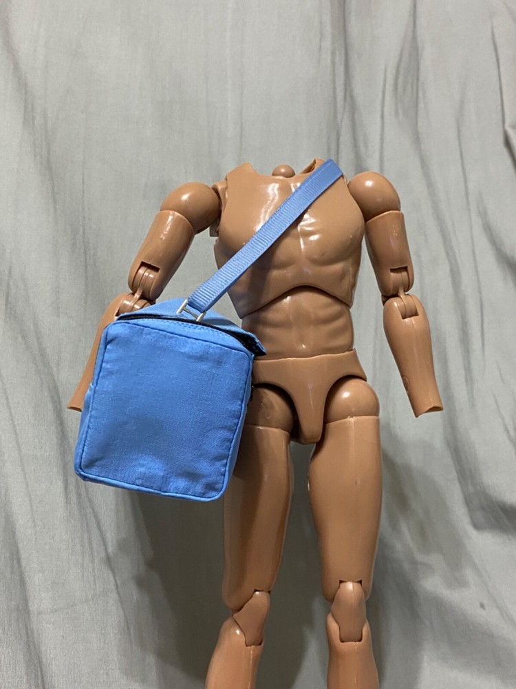 1/6 Scale Large Gym Duffle Bag, blue oversized