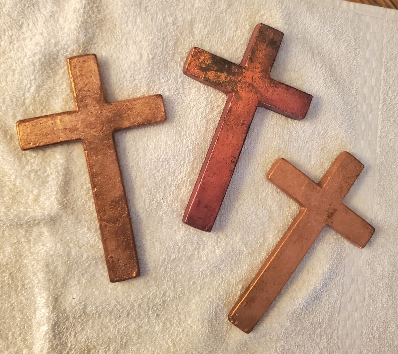 3 Vintage Copper Ingot Smelter Cross's 1940s-50s