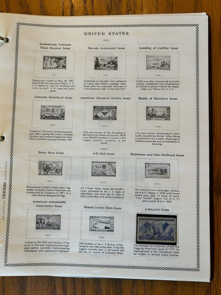 Scott Pony Express United States (US) Stamp Album 50+ Stamps Included 1893-1973